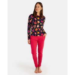 Pijama longo feminino em...