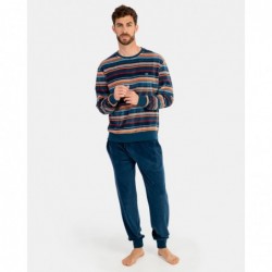 Pyjama homme maille rayée