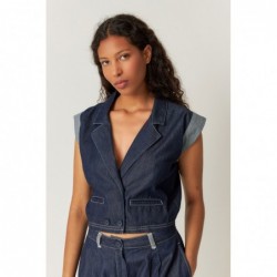 Chemise courte en jean sans...