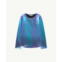 Camiseta brilhante de manga...
