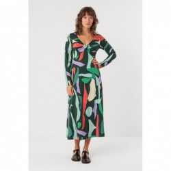 Vestido midi de algodão...