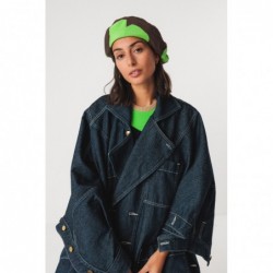 Boina em tecido jacquard,...