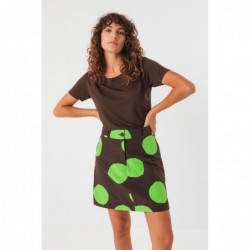 Minissaia evasê jacquard,...