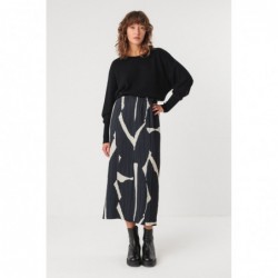 Jupe midi évasée en tissu...