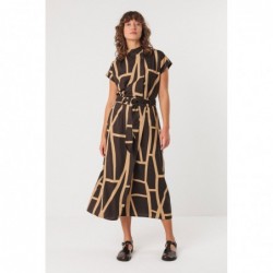 Falda midi recta de estilo...