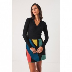 Jacquard gebreide minirok,...