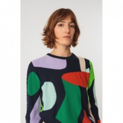 Fine jacquard knit sweater,...