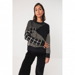 Maglione in maglia jacquard...