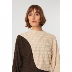 Maglione bicolore in maglia...