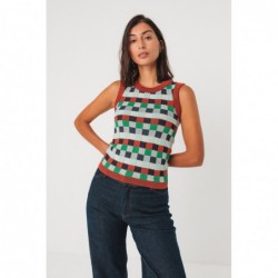 Blusa de malha sem mangas,...