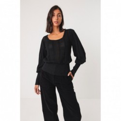 Long-sleeved fine knit...