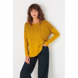 Losse boothals T-shirt met...