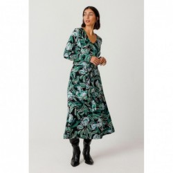 Vestido midi acampanado de...