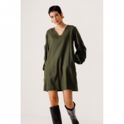 Short dress with V-neck and...