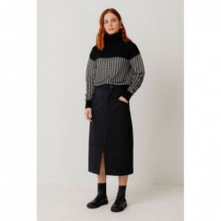 Falda midi-acampanada,...