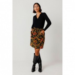 Flared skirt above the...