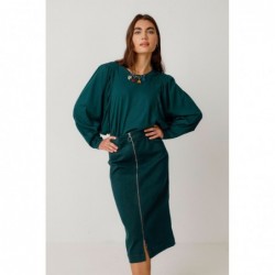 Long pencil skirt with zip...