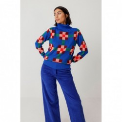Jacquard knit turtleneck...