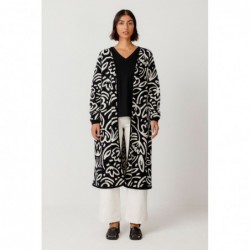 Long-sleeved jacquard maxi...