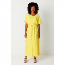 Long, loose-fitting dress...