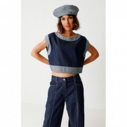 mouwloze crop top van...