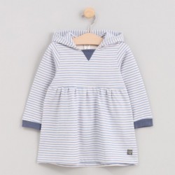 Robe à capuche rayée à...