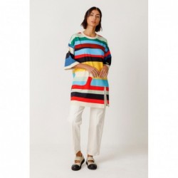 Camiseta holgada larga de...