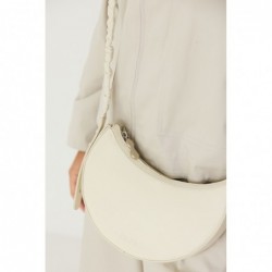 Half-moon leather bag with...