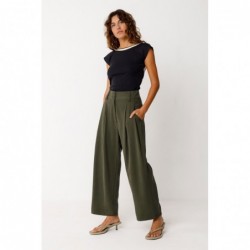 Broek met hoge taille en...