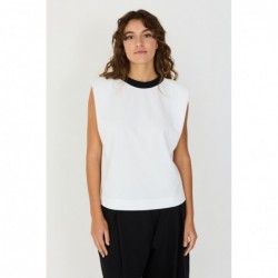 Mouwloos T-shirt met ronde...