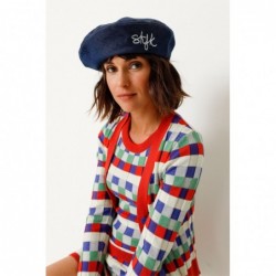 Denim baret met geborduurd...