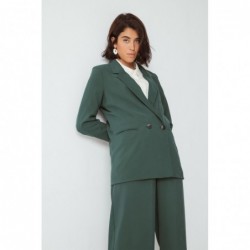 Blazer longo de corte reto,...