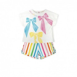 Striped print short sleeve...