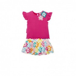 Geribbeld T-shirt en rok...