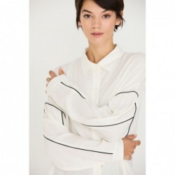 Camisa holgada con ribetes,...