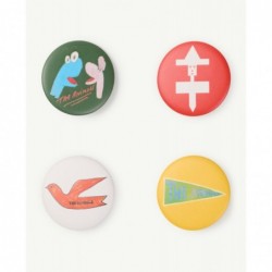 4 Chapas con pin Les Animaux